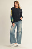 Velvet Accent Washed Sweatshirt
