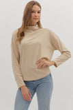 Relaxed Fit Mock Neck
