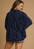 Oversized Textured Leaves Blouse