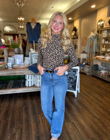 Jacquard Mock Neck
