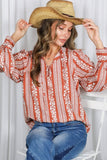 Striped Floral Blouse
