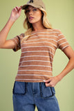 Mineral Washed Striped Tee