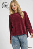 Chenille Crew Neck Long Sleeve