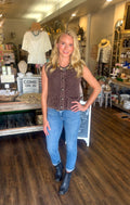 Concho Button Sweater Vest