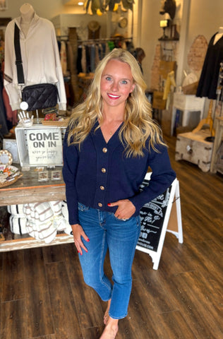 Button Front Knit Cardigan