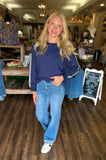 Stripe Contrast Comfy Sweatshirt