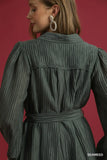 Crinkle Button-Front Tiered Mini Dress