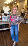 Game Day Washed Camo Loose Fit Sweatshirt Top