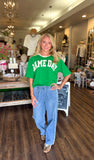 Cotton Crew Neck 'Game Day' Oversized Top
