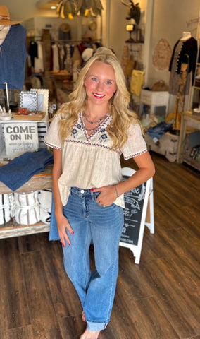 Aztec-Inspired Accent Top