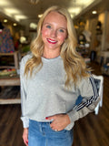 Stripe Contrast Comfy Sweatshirt