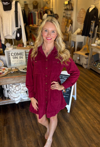 Corduroy Shirt Dress