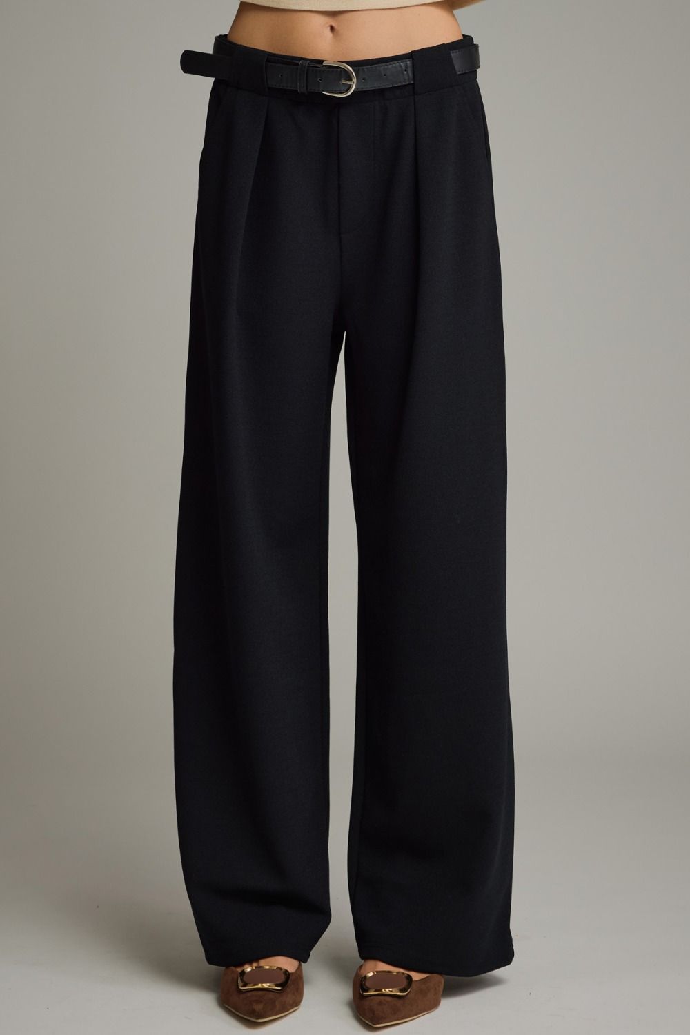 Belted Wide Leg Trousers
