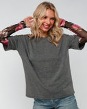 Floral Mesh Sleeve Top