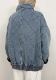 Denim Quilted Collared Jacket