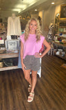 Cap Sleeve Crew Neck Top