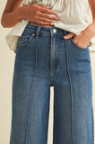 Pin Tuck Wide Leg Jean