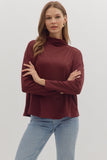 Relaxed Fit Mock Neck