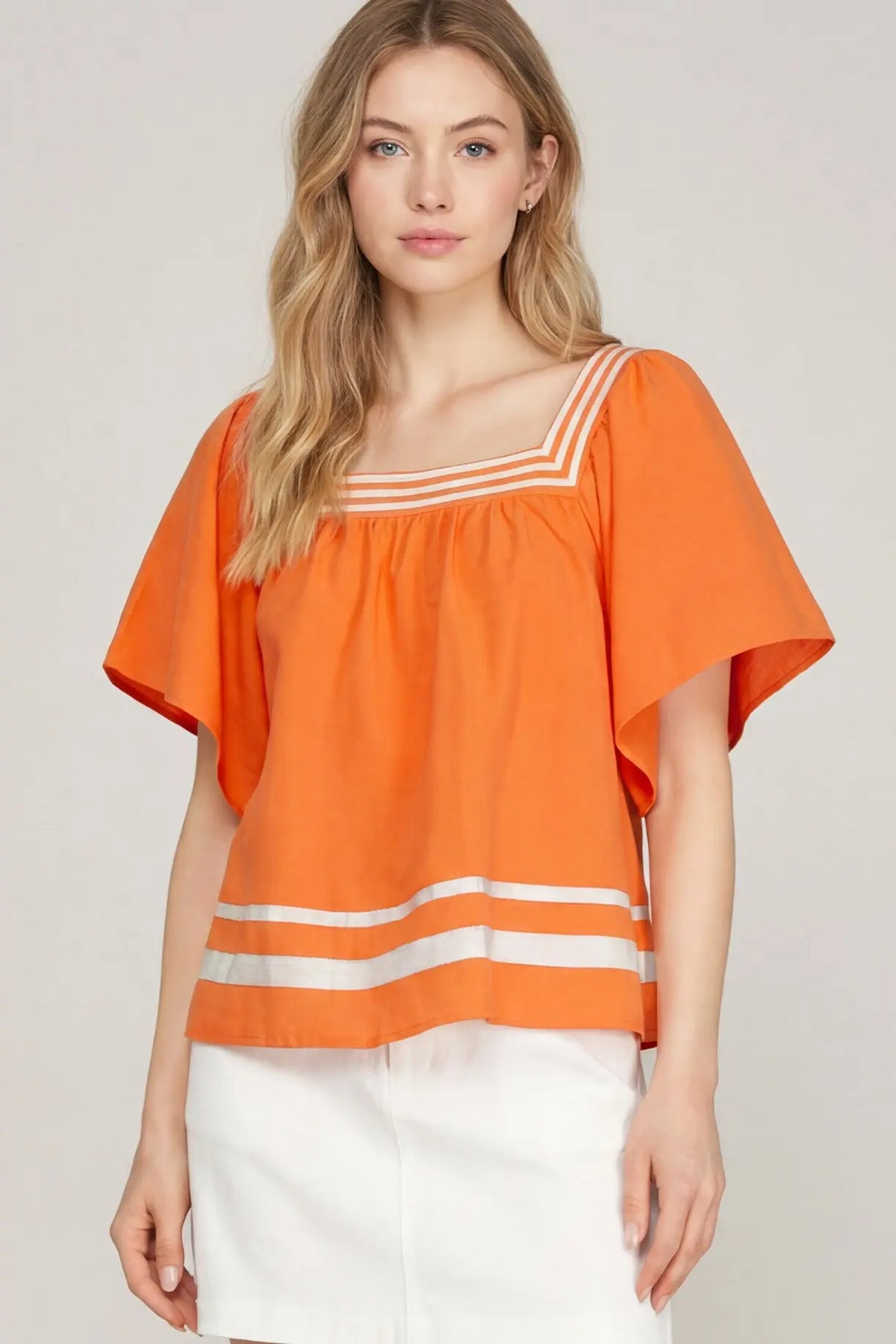 Orange Flutter Top