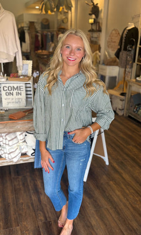 Striped Button Up Long Sleeve