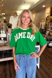 Cotton Crew Neck 'Game Day' Oversized Top