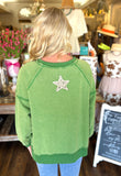 Green Star Patch Mineral Washed Pullover