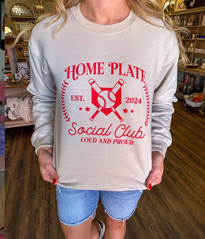 Home Plate Social Club Crewneck In Sand
