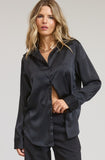 Satin Button-Down Long Sleeve