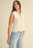 Front Bow Detail Sweater Vest