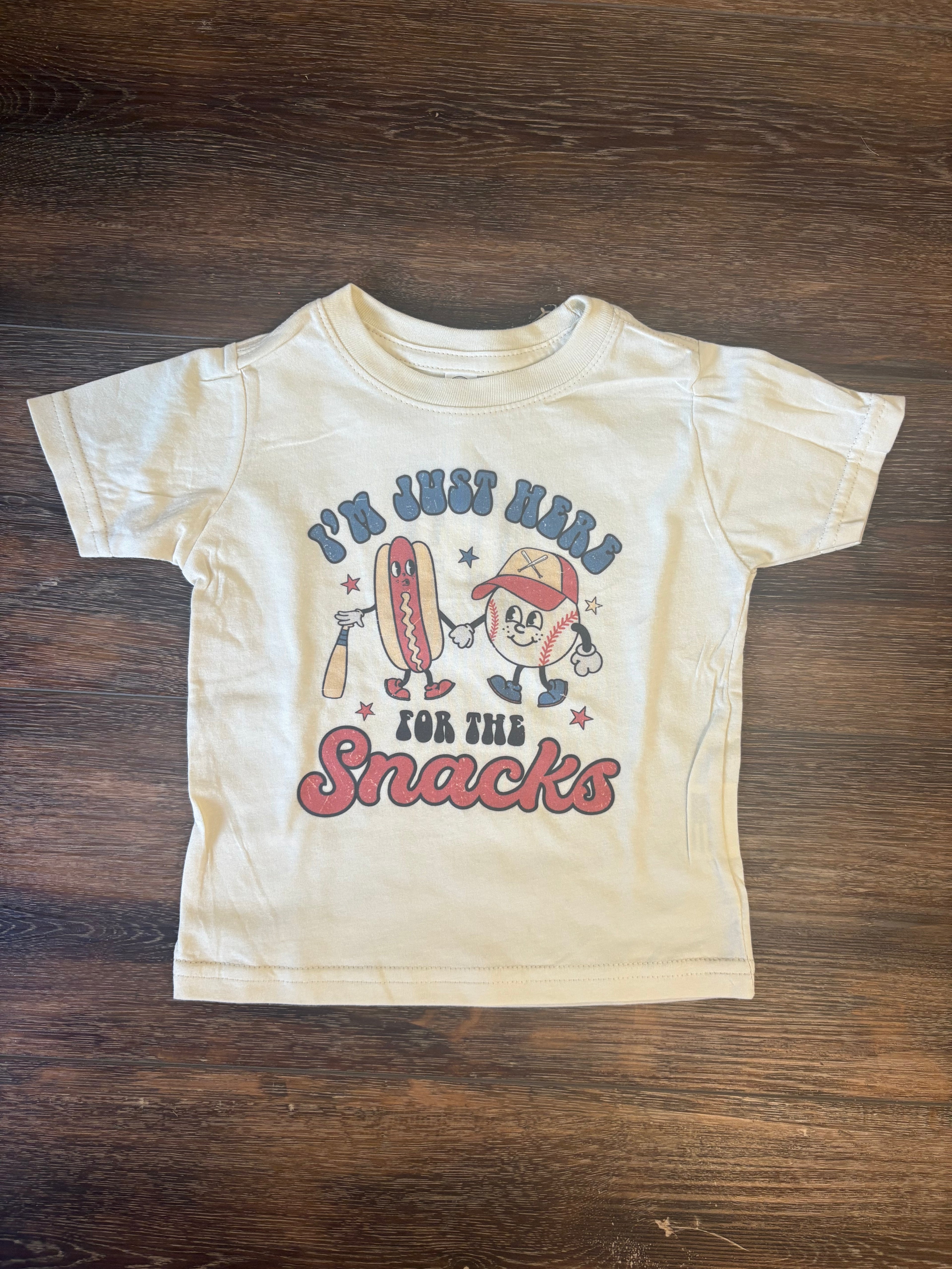 Just Here For the Snacks kids tee