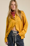 Satin Button-Down Long Sleeve