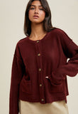 Brushed Button Up Cardigan