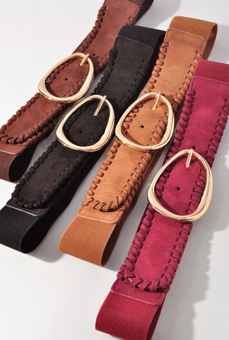 Faux Suede Elastic Belt