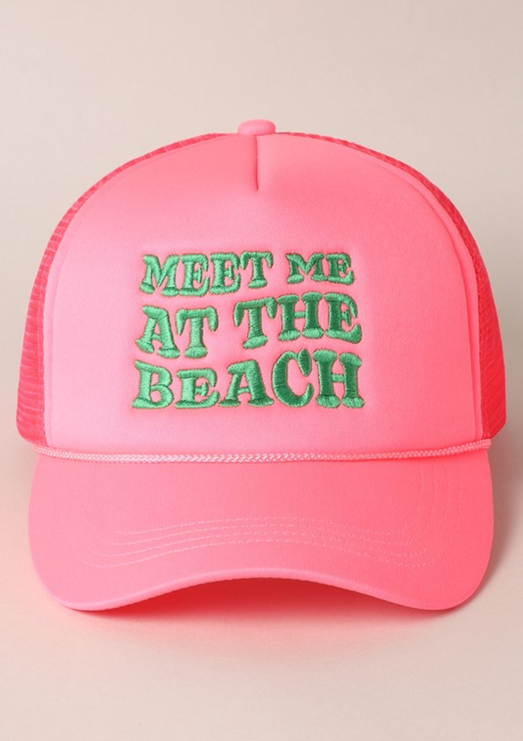 Meet me at the beach trucker hat