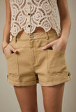 High Waisted Twill Shorts