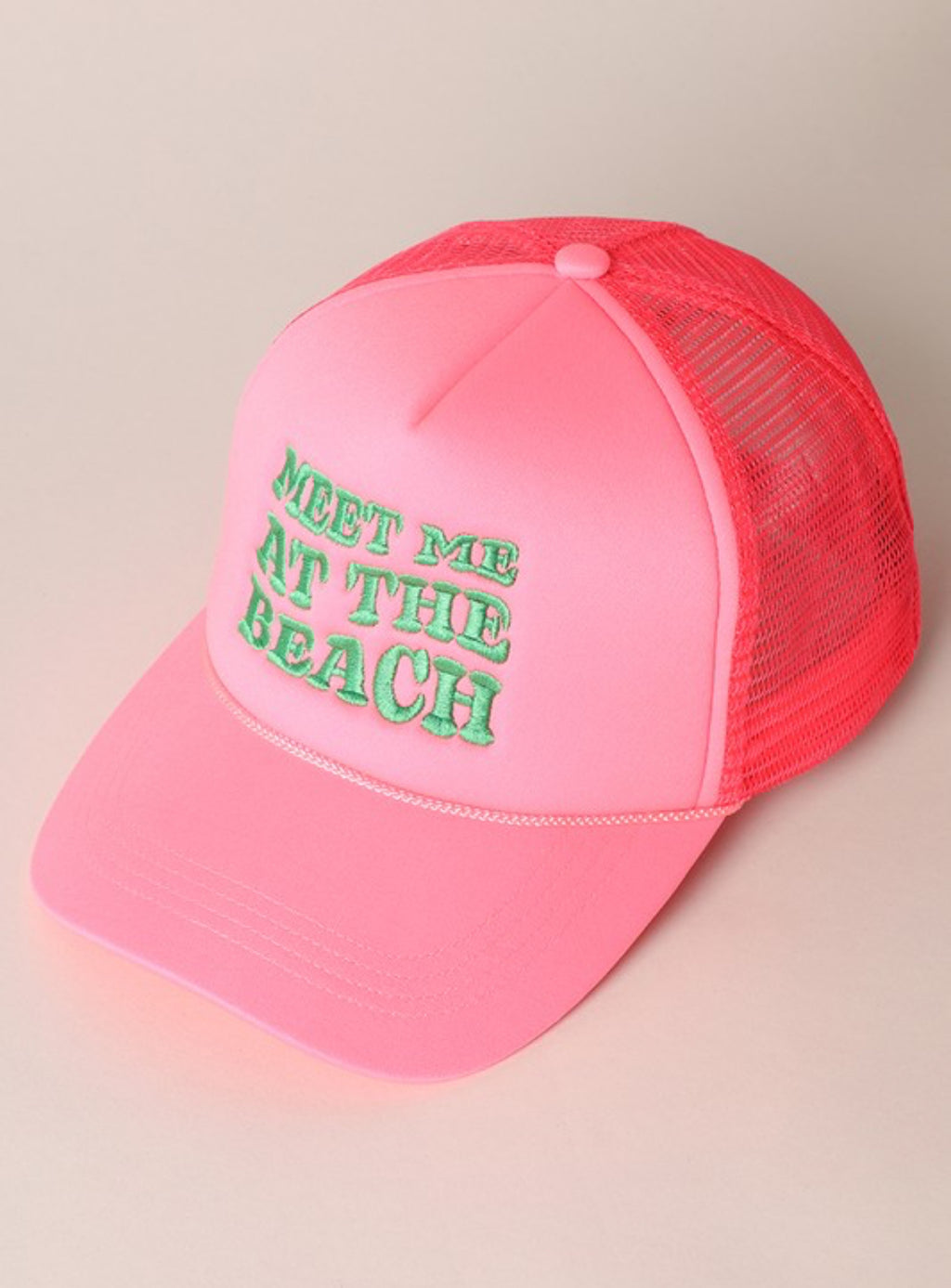 Meet me at the beach trucker hat