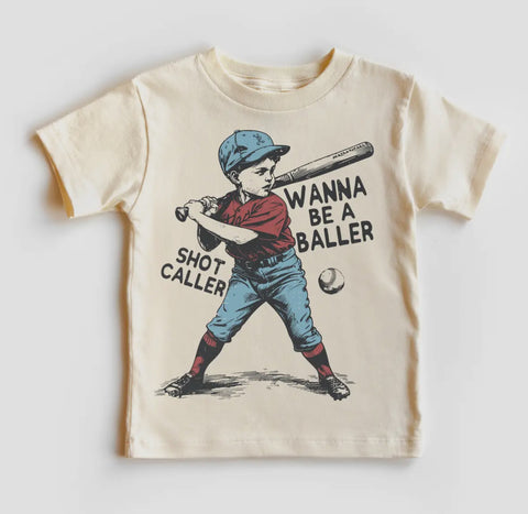 Wanna Be A Baller kids Tee