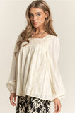 Lace Square Neck Blouse