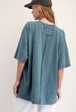 Crochet Pocket Mineral Wash Top