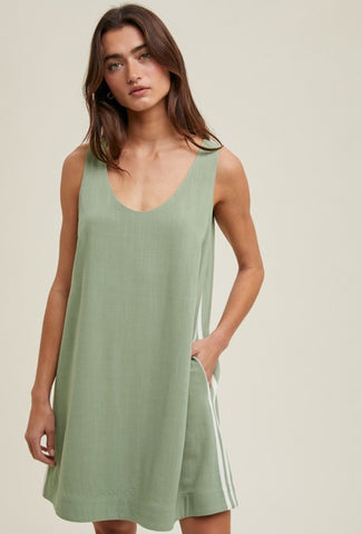 Side-striped A-line Dress