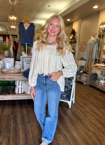 Lace Square Neck Blouse