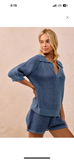 Blue Sweater Top and Shorts