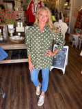 Polka Dot Chambray Button Up