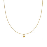 Waterproof Dainty Gold puffy Heart Necklace