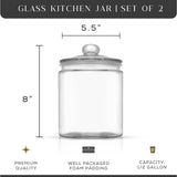 JoyFul Round Glass Cookie Jar with Airtight Lids (67 oz)