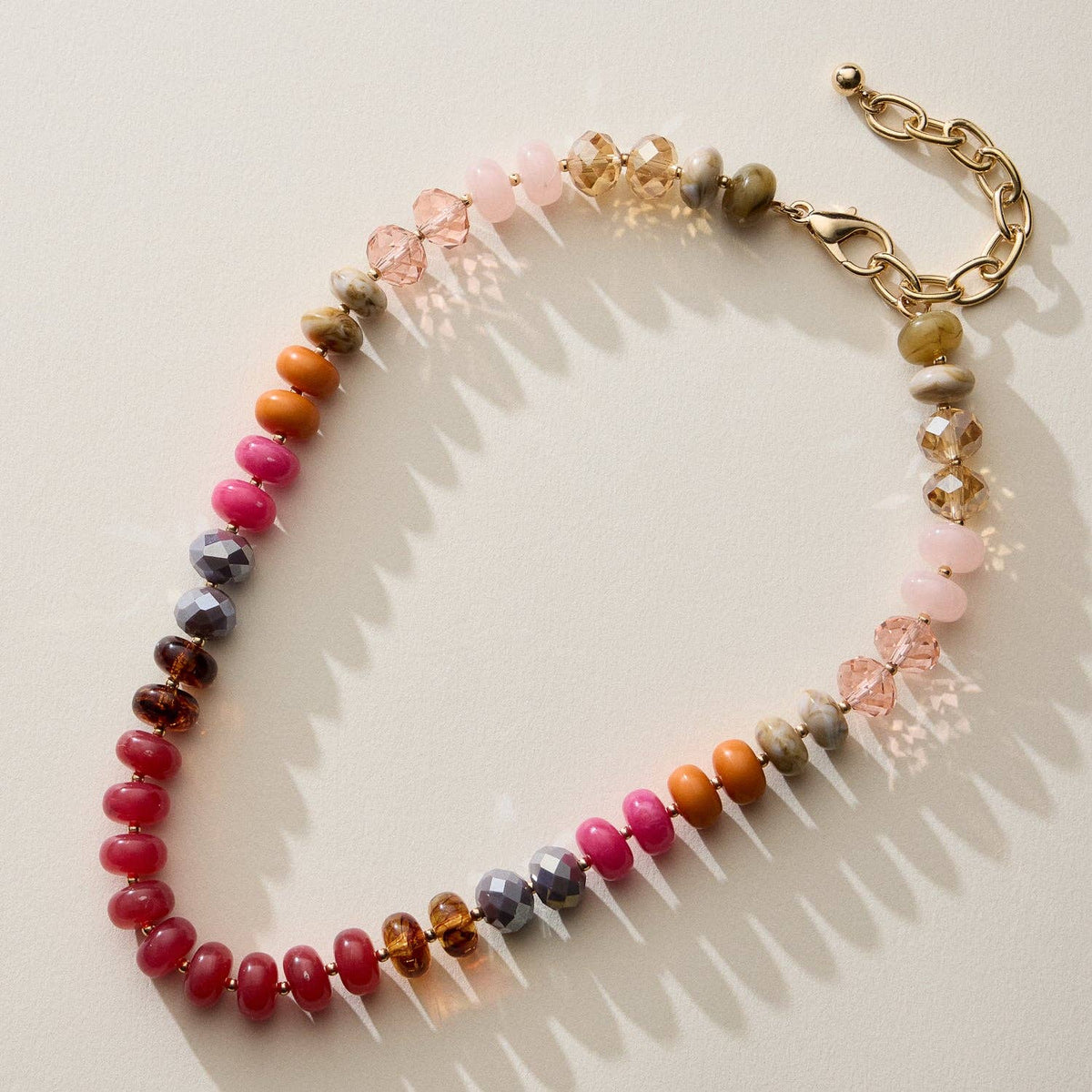 Mixed Bead Short Necklace | Adjustable Length
