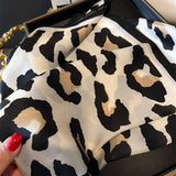 Leopard Print Satin Square Scarf, Hair Wrap