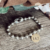 Bushed Stainless Steel & Brass Coin Tag Bracelets