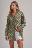 Polka Dot Chambray Button Up