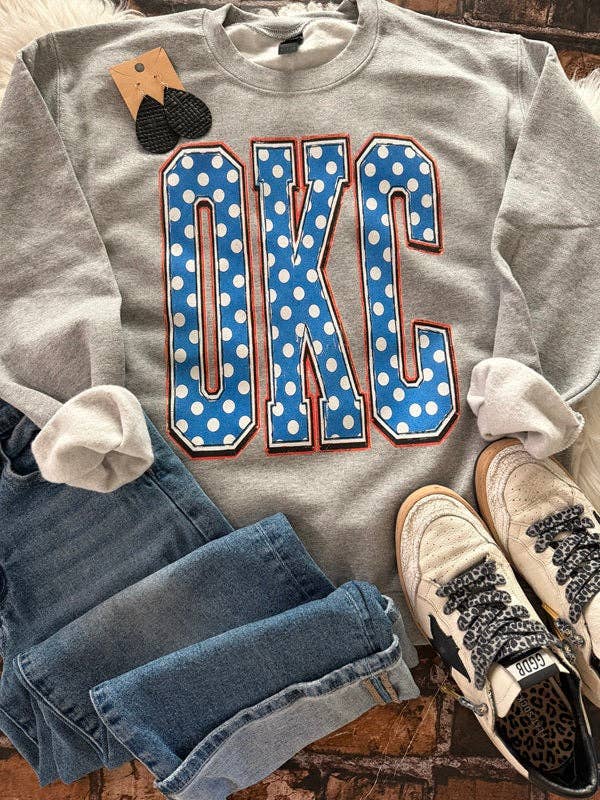 OKC Thunder Vintage Polka Dot Sweatshirt